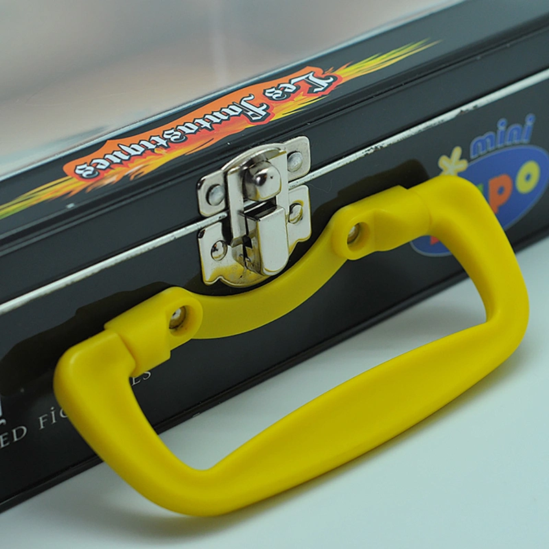 210mm lunch metal rectangular handle tin box with window