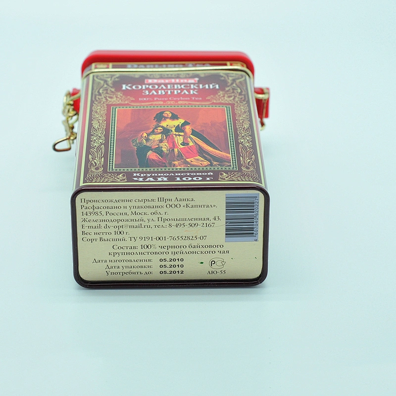 Wholesale luxury rectangle tin black tea box for packaging