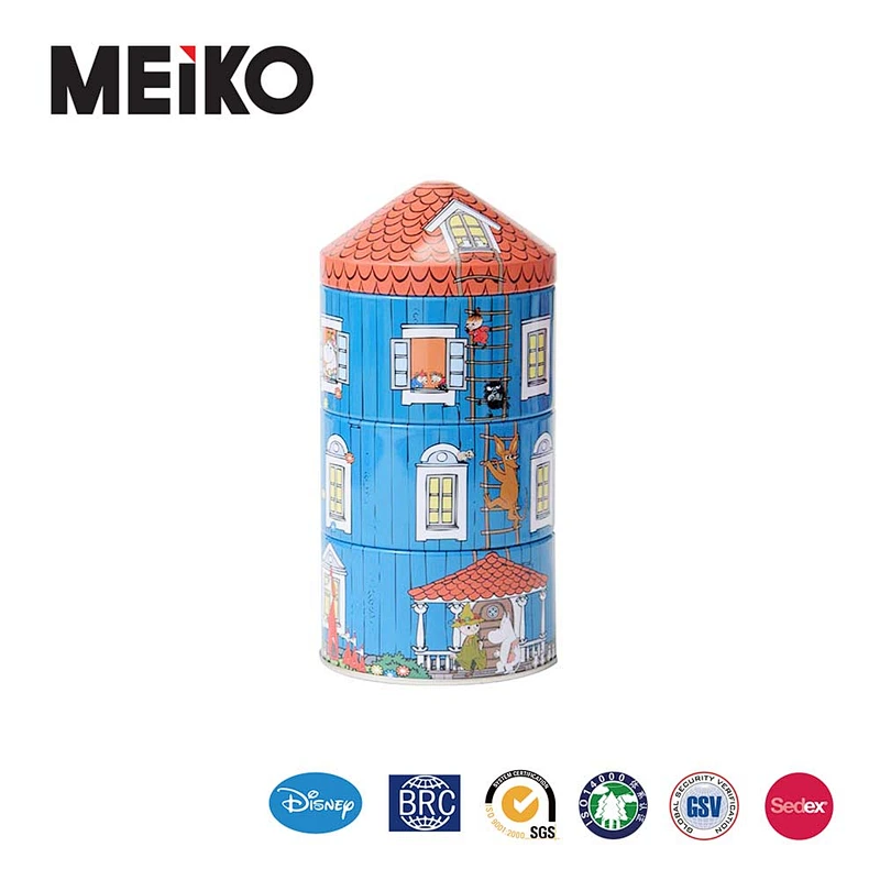 3 tier house shaped gift box tin box for tea
