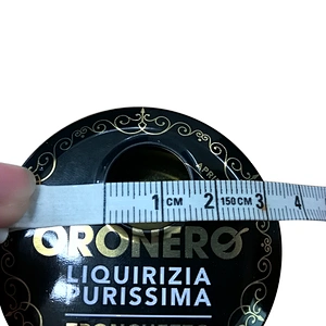 OEM design black round tin confectionery boxes with twist top