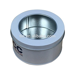 Promotional watch USB packaging round tin boxes with window lid