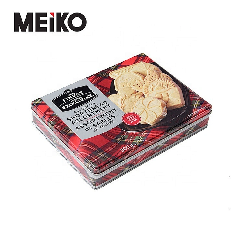 Customized Printing Metal Can Box Packaging Rectangular Shape Food Grade Candy Candle Cake Cookies Biscuit Tin