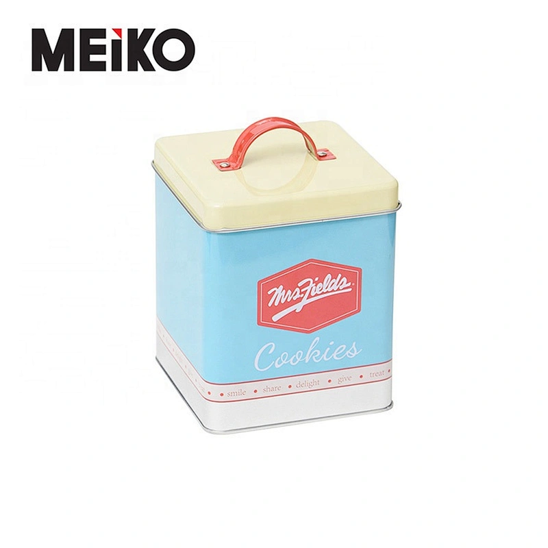 Professional Cookie Tin Custom Rectangular Printed Metal Tin Box With Lid