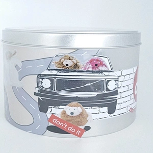 Mixed color printing round tin can with clear window lid