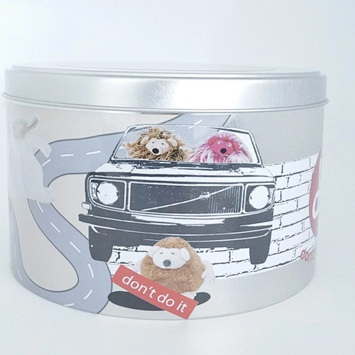 Mixed color printing round tin can with clear window lid
