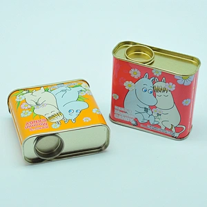 Petrol can shaped mint candy tin can with round lid