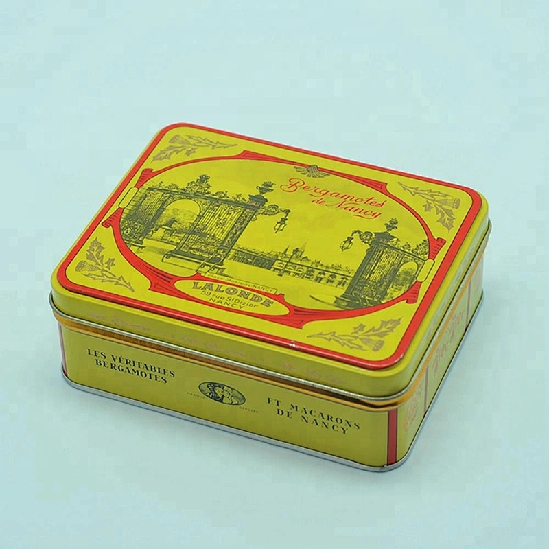 Vintage rectangle food grade tin box personalized