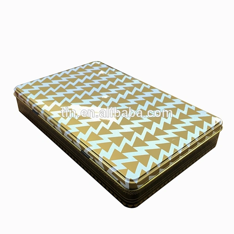 rectangular biscuit candy gift tin packaging box