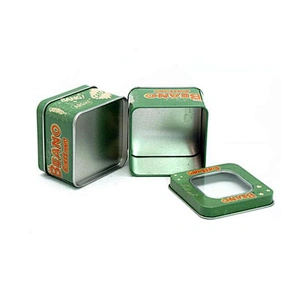 Gift packaging metal square window tin box for watch display