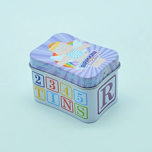Small Purple Tin Box Small Upright Rectangle Gift Tin Box