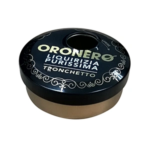 OEM design black round tin confectionery boxes with twist top