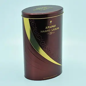Luxury oval bottle wine tin box with embossed pattern