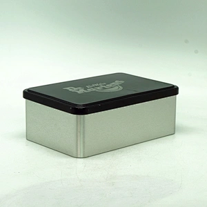 Custom design small black tin condom storage box with lid