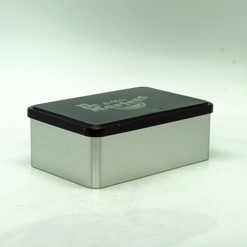 Custom design small black tin condom storage box with lid