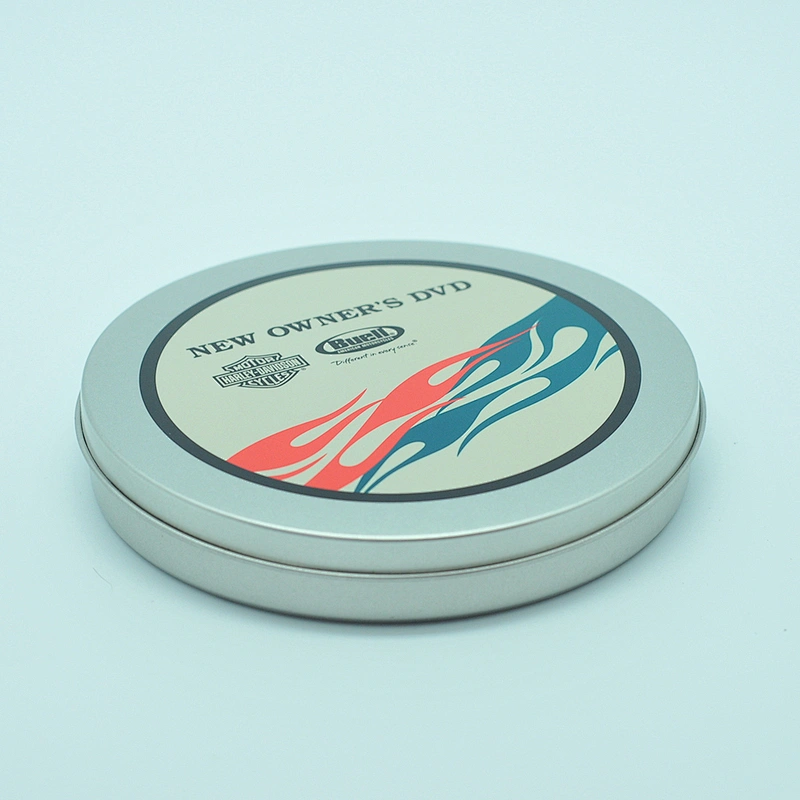 D125mm custom design round cd holder tin case