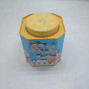 octagonal food storage metal tin box for tea bags and sugar