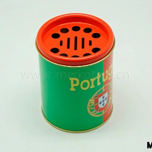 Round spice tin box