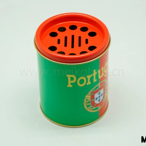 Round spice tin box