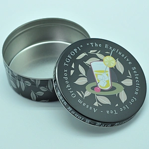 empty metal paint tea leaf tin can