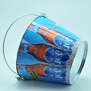 Beer Cooler Bucket Printed Metal Buckets Ice With Handle