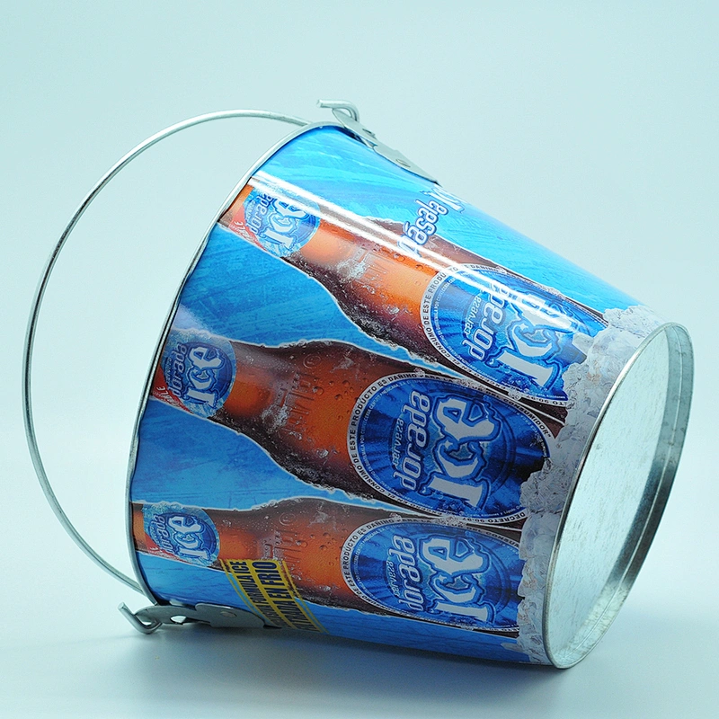 Beer Cooler Bucket Printed Metal Buckets Ice With Handle