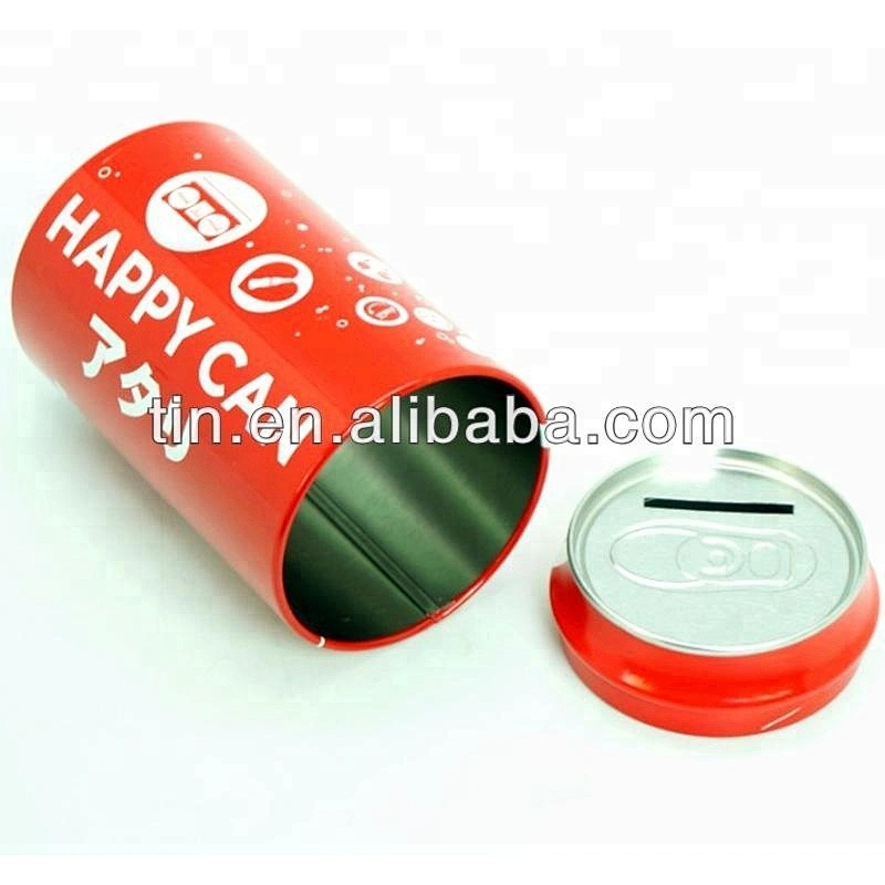 cola shape tin money can wholesale