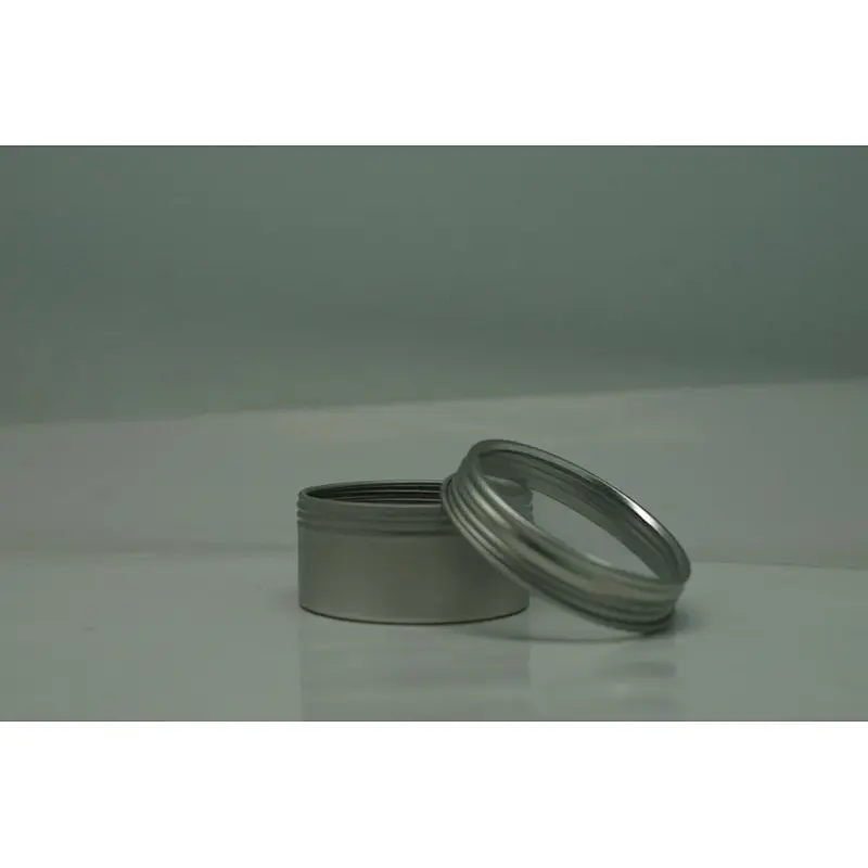 Empty mini round metal tin box screw top lid with PVC window