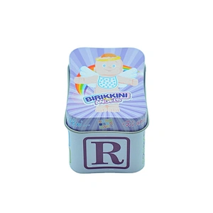 Small Purple Tin Box Small Upright Rectangle Gift Tin Box