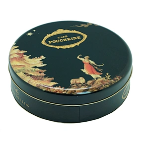 4 sizes round cookie metal black tin box for candy and biscuit