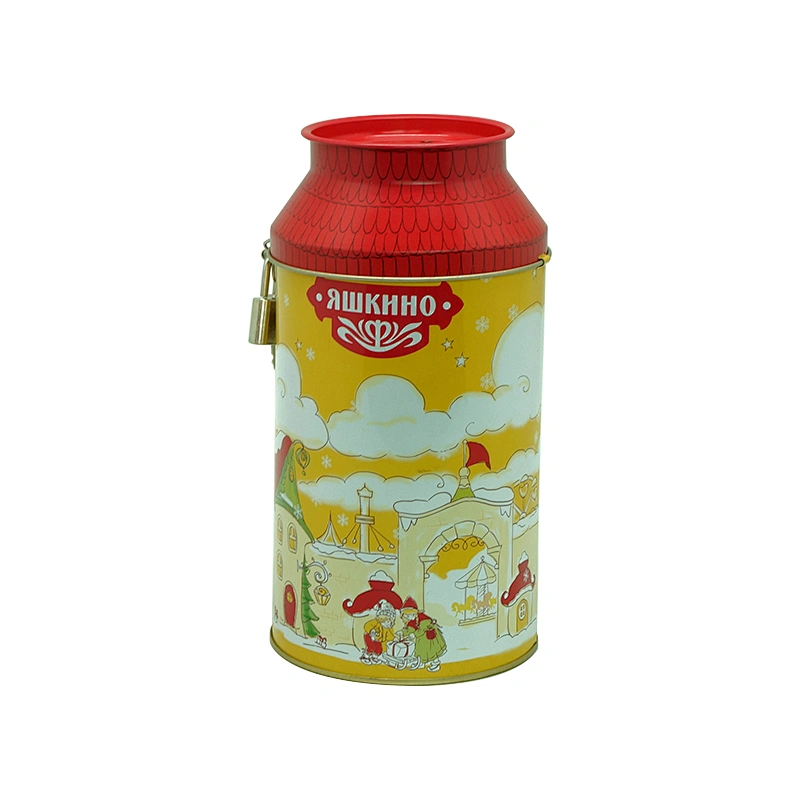 Milk box shaped metal coin saving tin can with insert slot