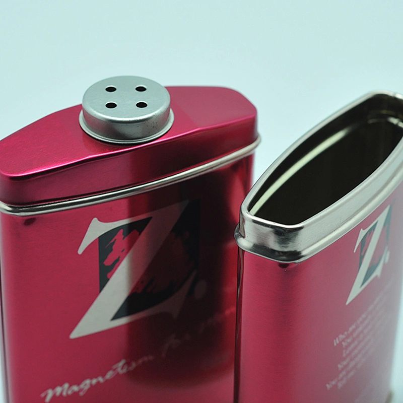 Irregular shape metal custom tin container for storage powder