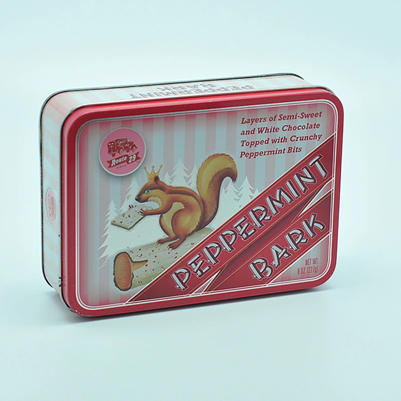 Full color 4C printing metal mint cookie tin packaging box