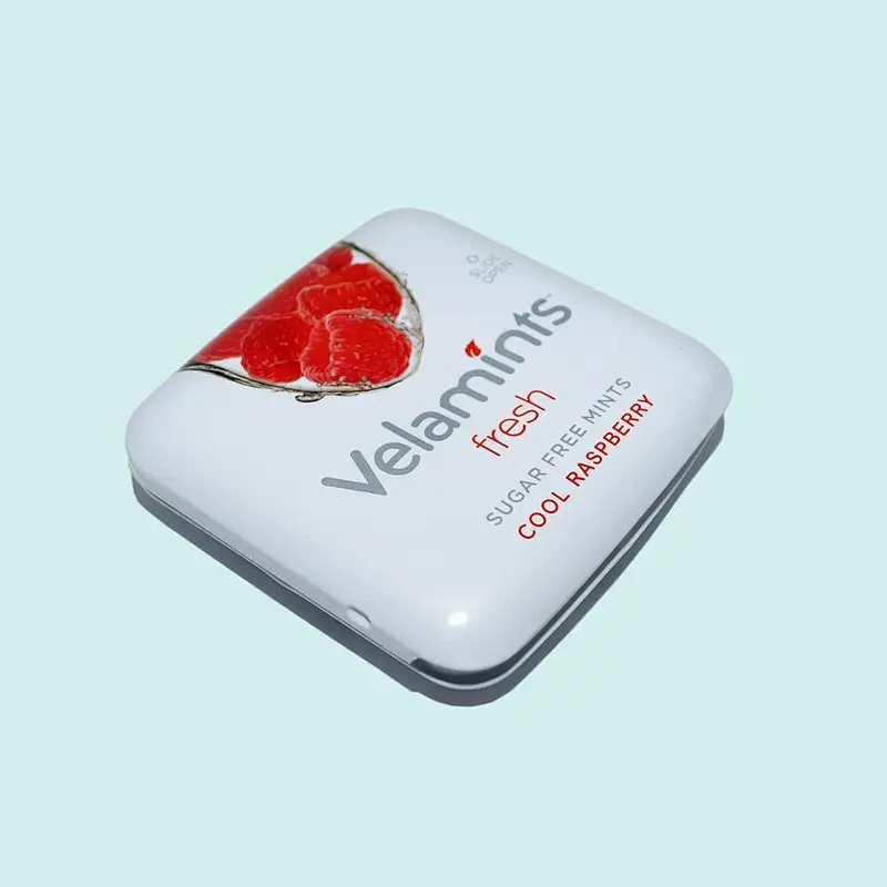 high quality metal square slide mint tin box