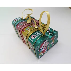 tin box mini train with ribbon for chocolates, candies, small gifts packaging
