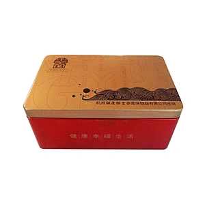Large rectangle metal packaging cosmetic tin containers cosmetic tin