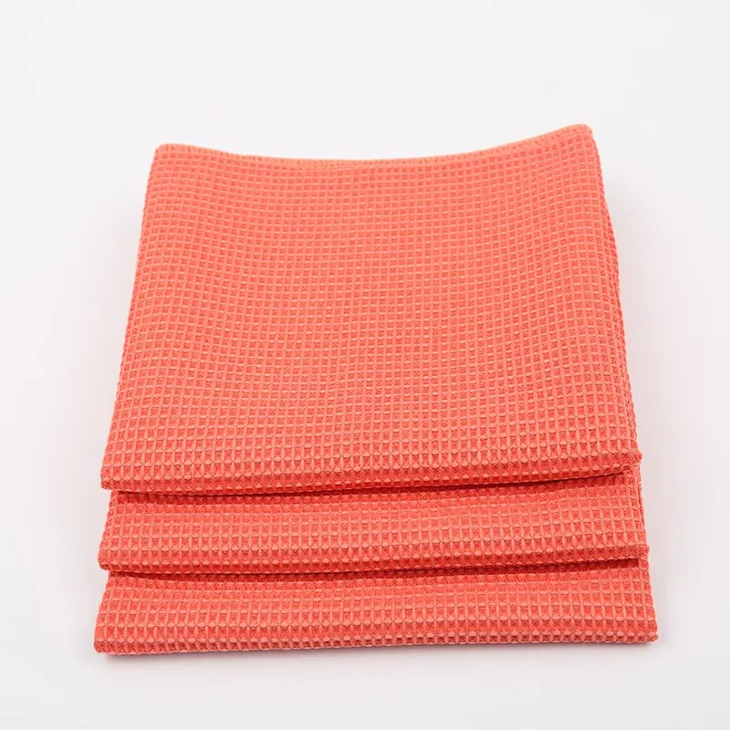 china factory weft knitted super detersive waffle microfiber car towel