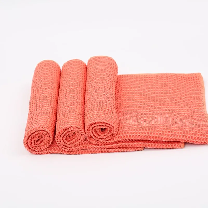china factory weft knitted super detersive waffle microfiber car towel