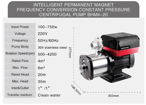 Horizontal multistage centrifugal pump permanent magnet variable frequency constant pressure