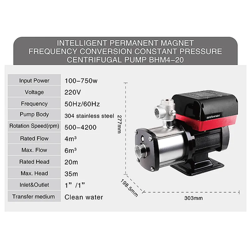 Horizontal multistage centrifugal pump permanent magnet variable frequency constant pressure