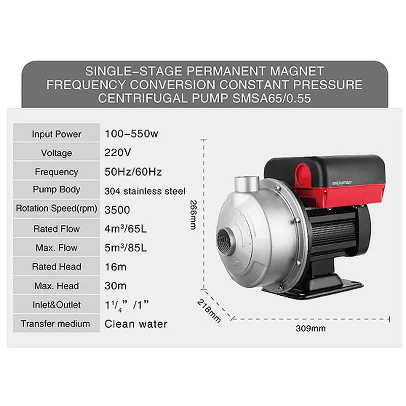 Stainless steel horizontal single-stage permanent magnet variable frequency centrifugal pump