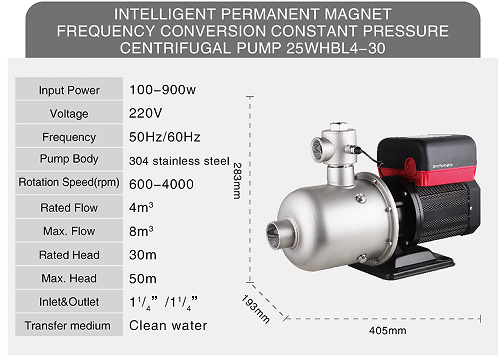 Horizontal multistage centrifugal pump permanent magnet variable frequency constant pressure