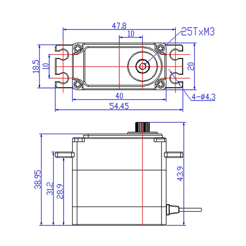 FT830BL feetech 30kg PWM steel gear high torque servo