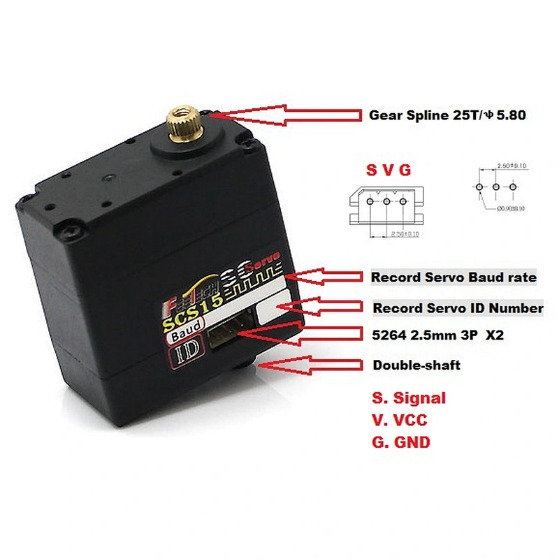 15kg 59g Robots Arm Servo 270 360 Degree Digital Servo Motor Robot Arm