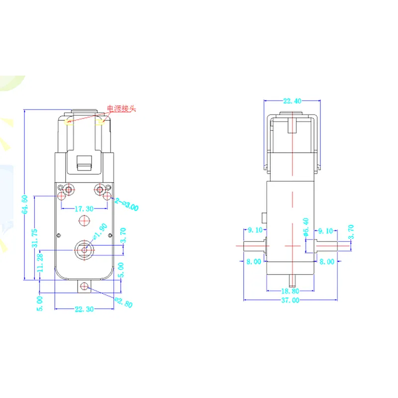 DC Motor Gear Box With Motor Wire and Plastic Tire Wheel For DIY