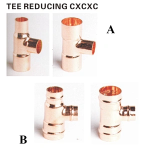 Factory support copper pipes fittings refrigeration spare part copper y fittings copper tube Tee