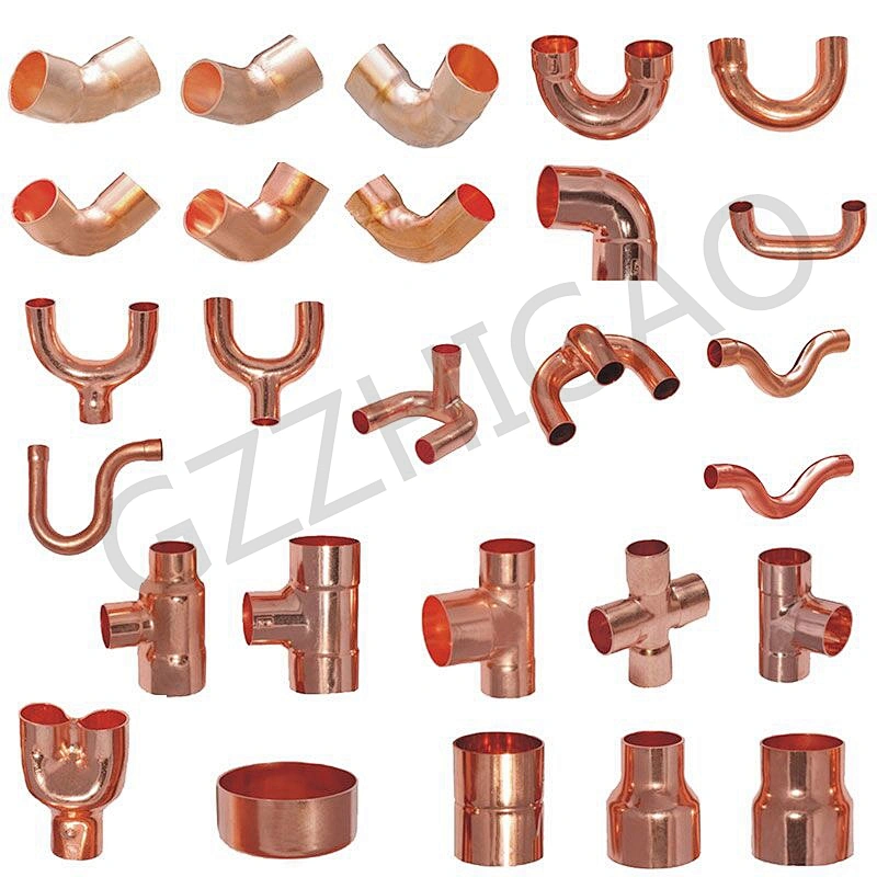 Factory support copper pipes fittings refrigeration spare part copper y fittings copper tube Tee