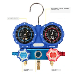 4-Valve Digital Aluminum Alloy Testing Manifolds, R410a WK-6884 digital gauge