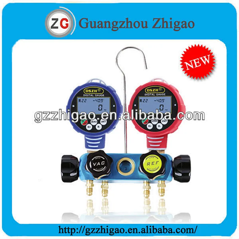 4-Valve Digital Aluminum Alloy Testing Manifolds, R410a WK-6884 digital gauge