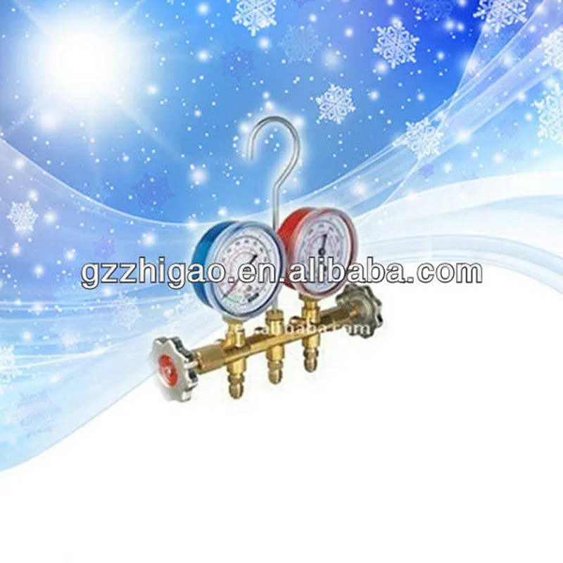 CT-536G-R22 Testing Manifolds With Twin Pressure Gauges Set Copper Valve Body