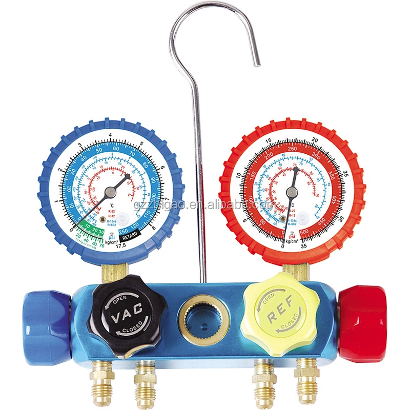 DSZH CT-336 4 valve aluminum manifold gauge